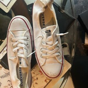 Converse White Sneakers with Red Accents